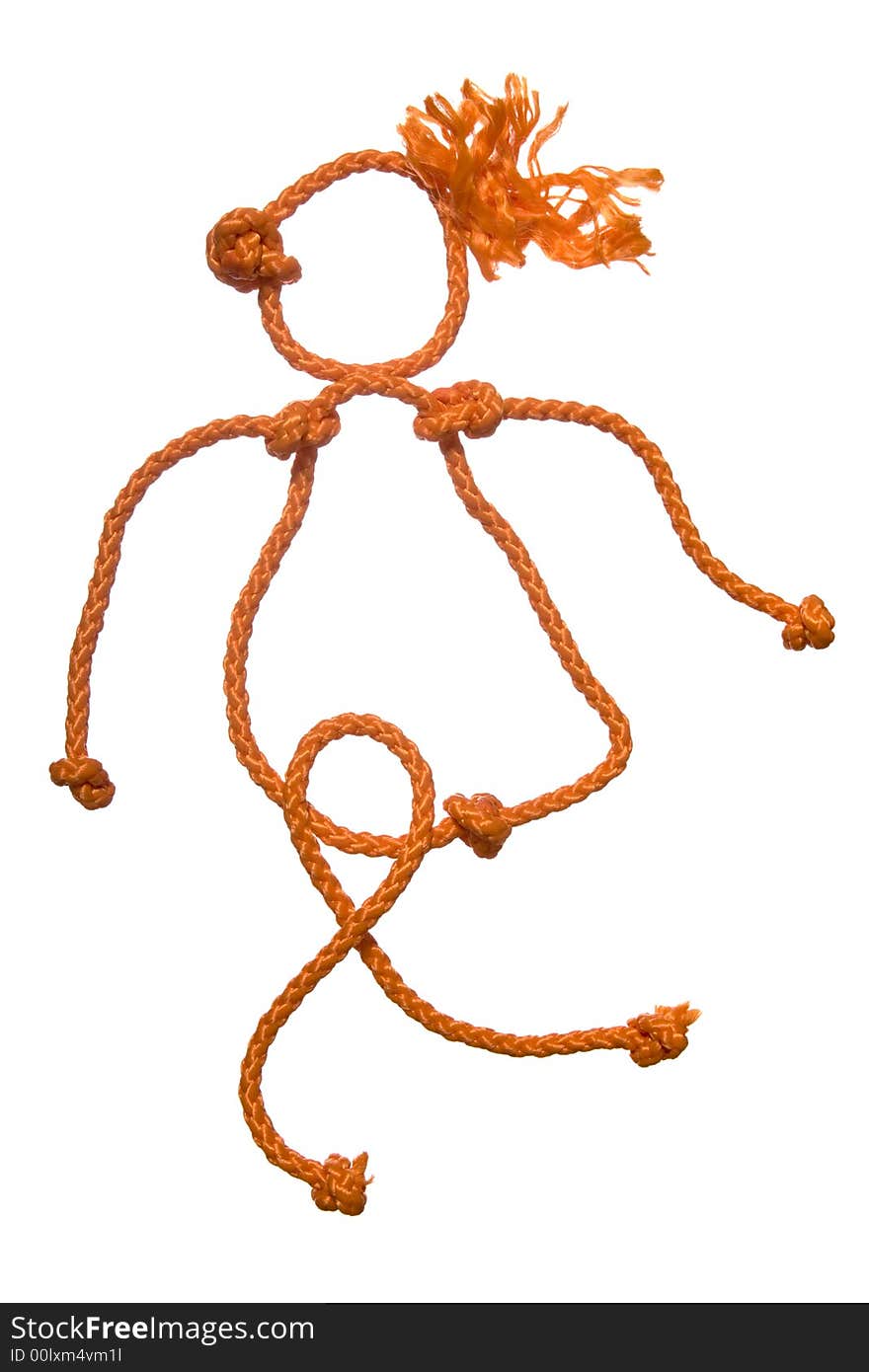 Manifold  figure of the people from rope on white background