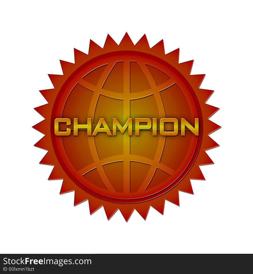 Award badge. Isolated against white background