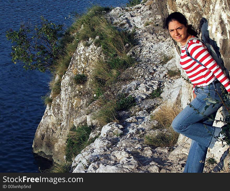 Girl Near A River Bank