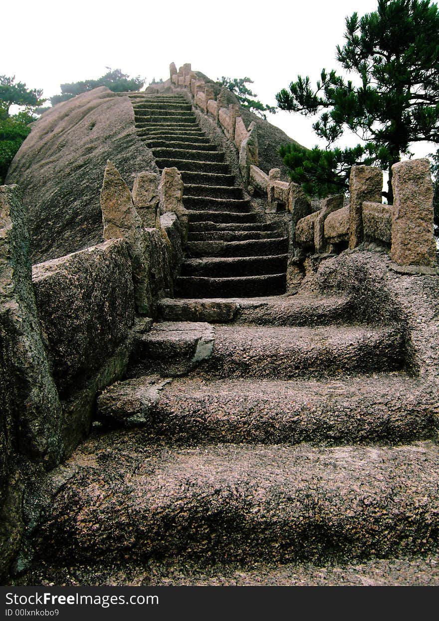 Stone stair on Yellow Mountain