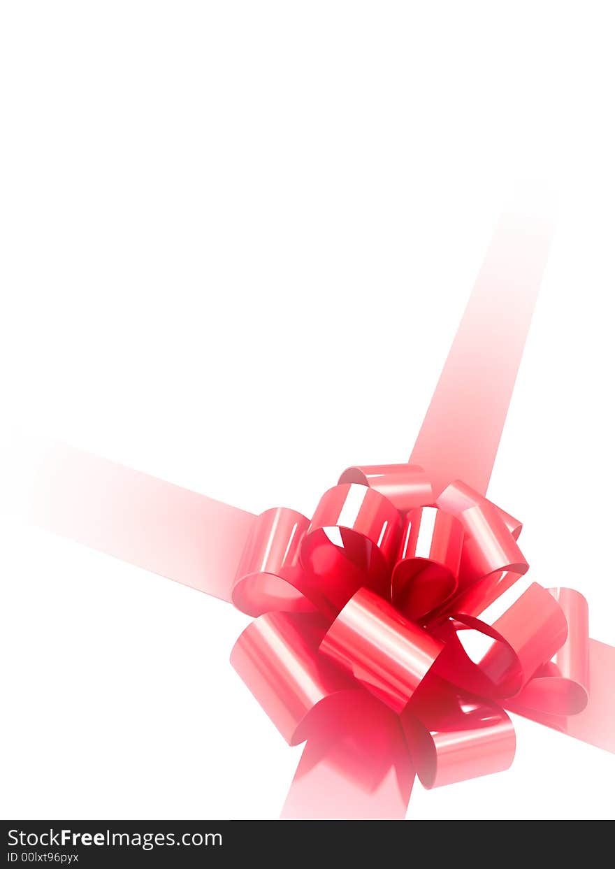 Red ribbon isolated on white