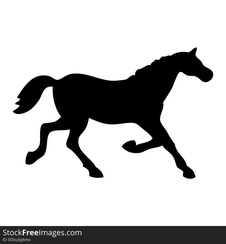 Black horse silhouette vector tatoo