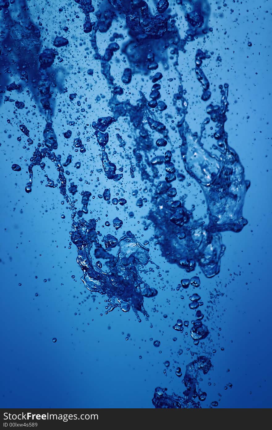 Abstract blue background of drops of water