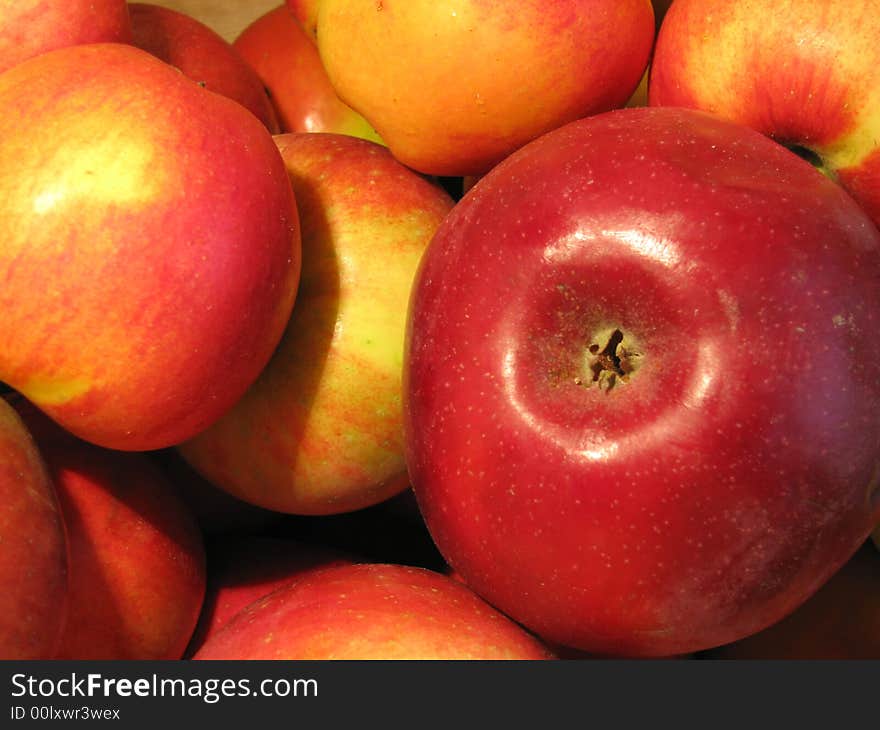 Apple in box in shop