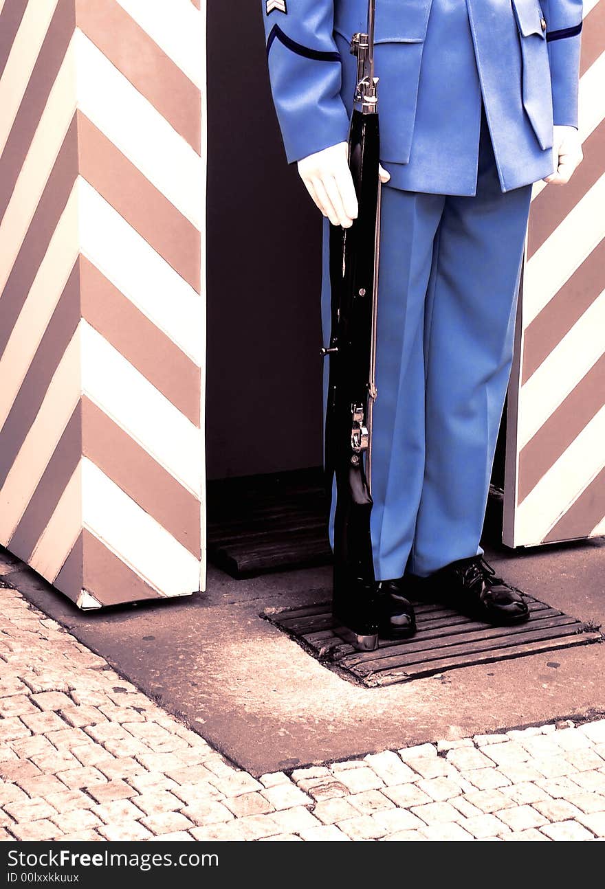 Presidential guard in prague castle in Czech republic. Presidential guard in prague castle in Czech republic