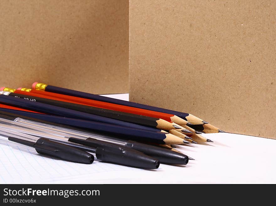 Pencil on white isolated background