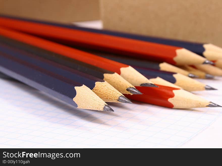 Pencil on white isolated background