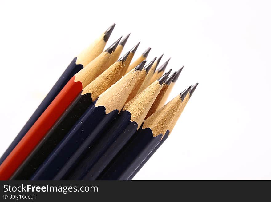 Pencil on white isolated background