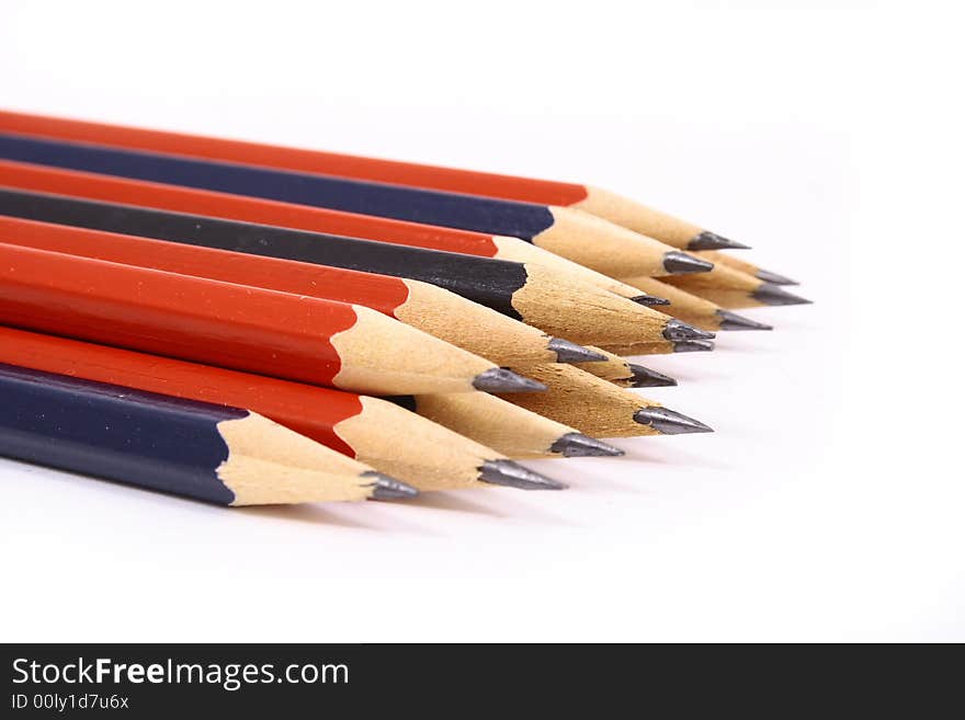 Pencil on white isolated background