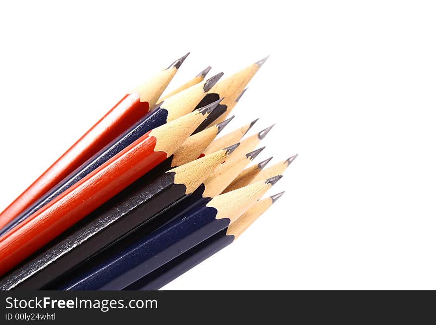 Pencil on white isolated background