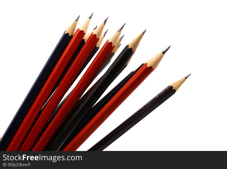 Pencil on white isolated background