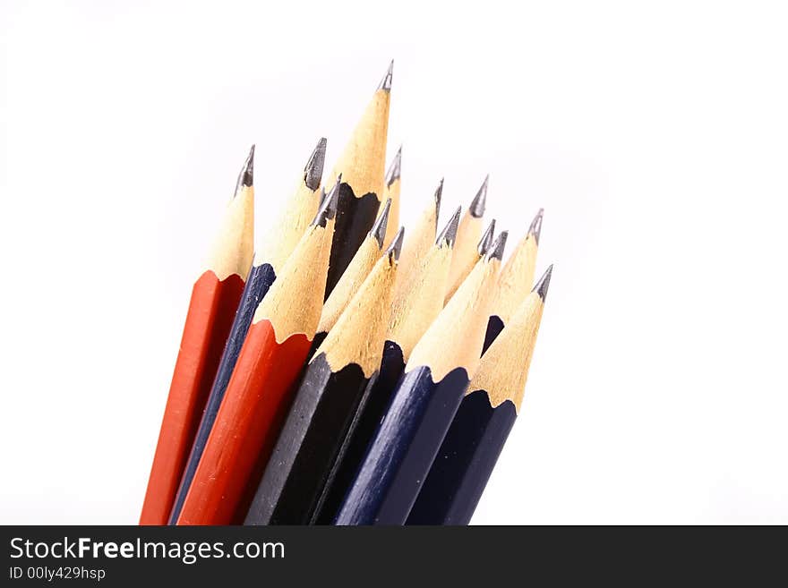 Pencil on white isolated background