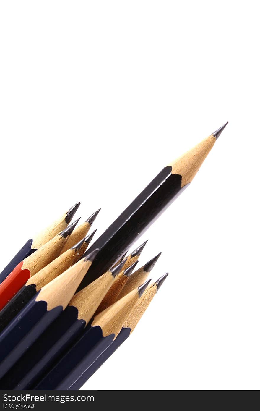 Pencil on white isolated background