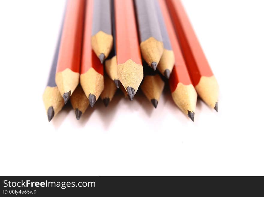 Pencil on white isolated background