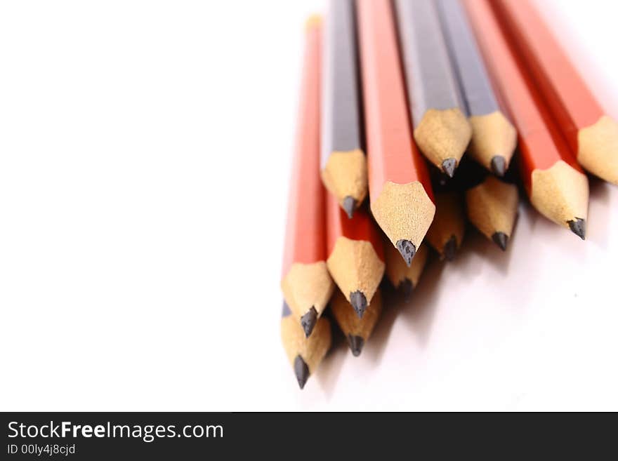 Pencil on white isolated background