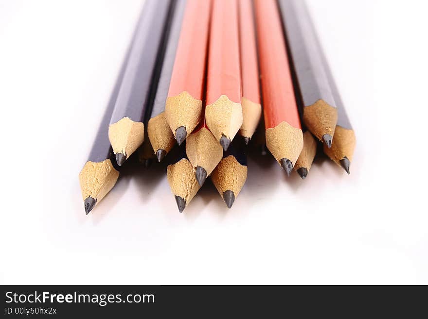 Pencil on white isolated background