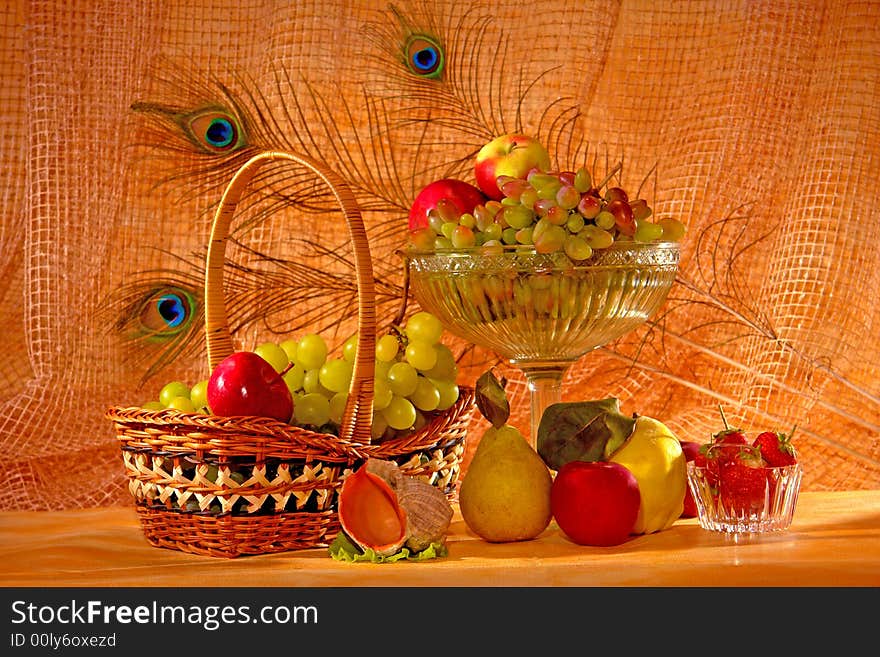 Still-life on an orange background