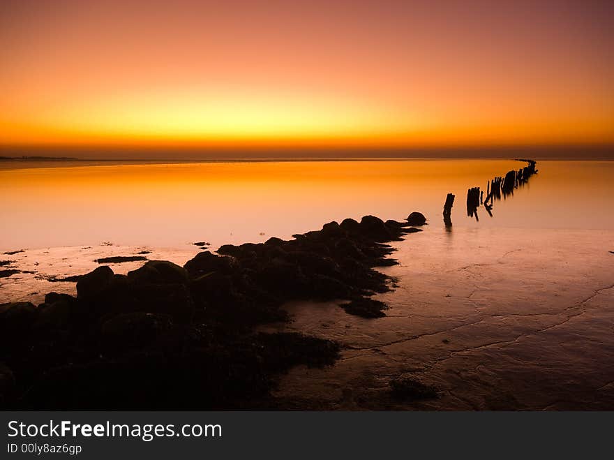 A beautiful evening on the coast in the Netherlands