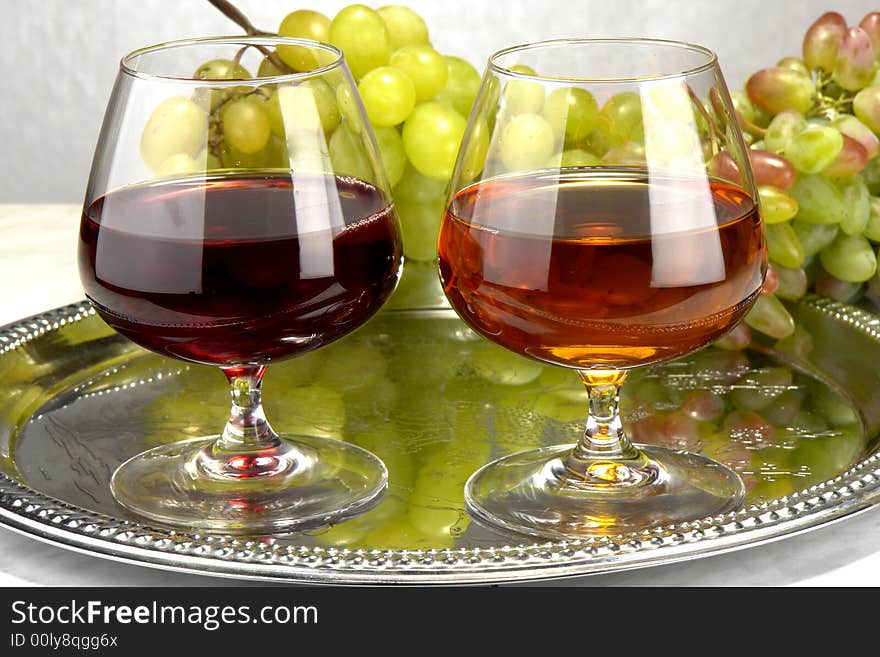 Grape juice on a white background. Grape juice on a white background