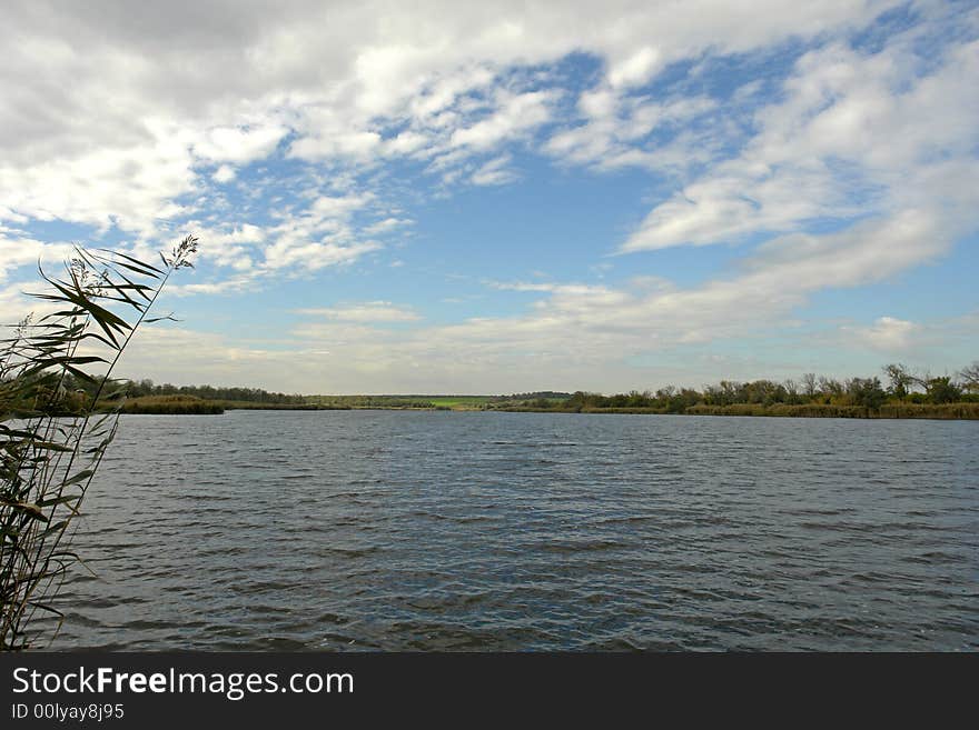 Autumn landscape on a background of the sky. Autumn landscape on a background of the sky