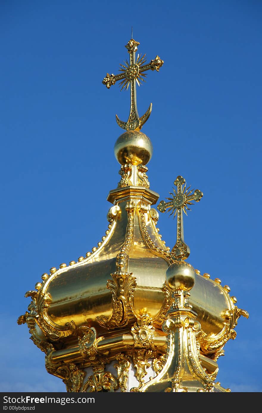 Golden domes in saint petersburg