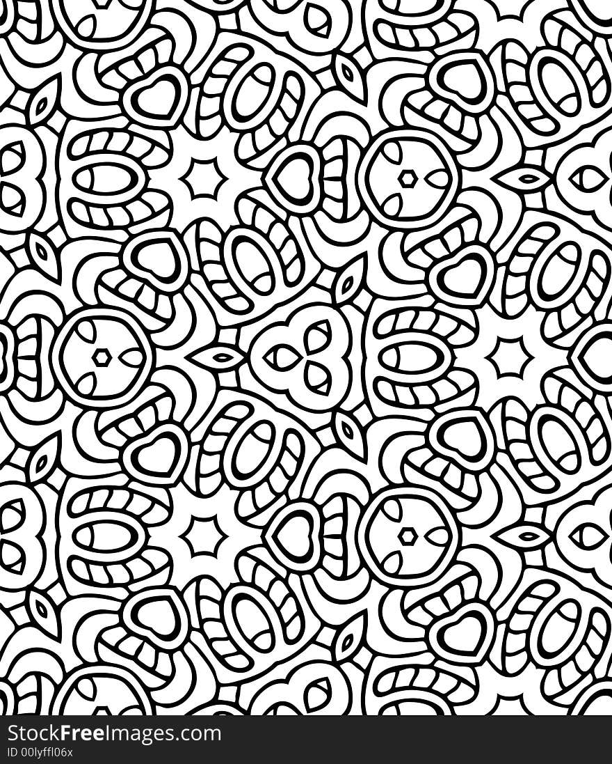 Abstract seamless black-and-white pattern - graphic illustration. Abstract seamless black-and-white pattern - graphic illustration