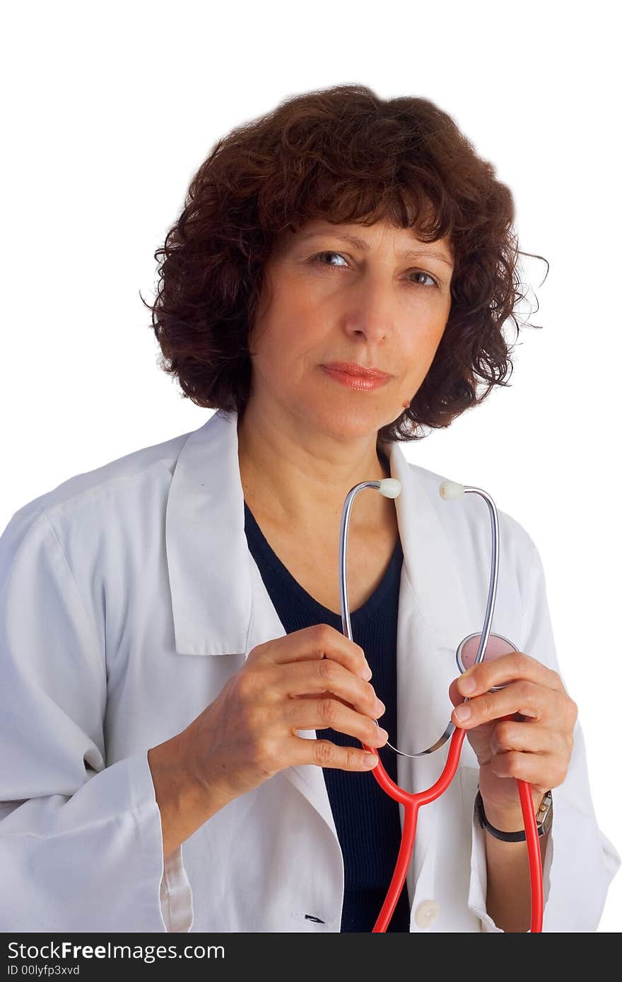 Female doctor isolated on white background