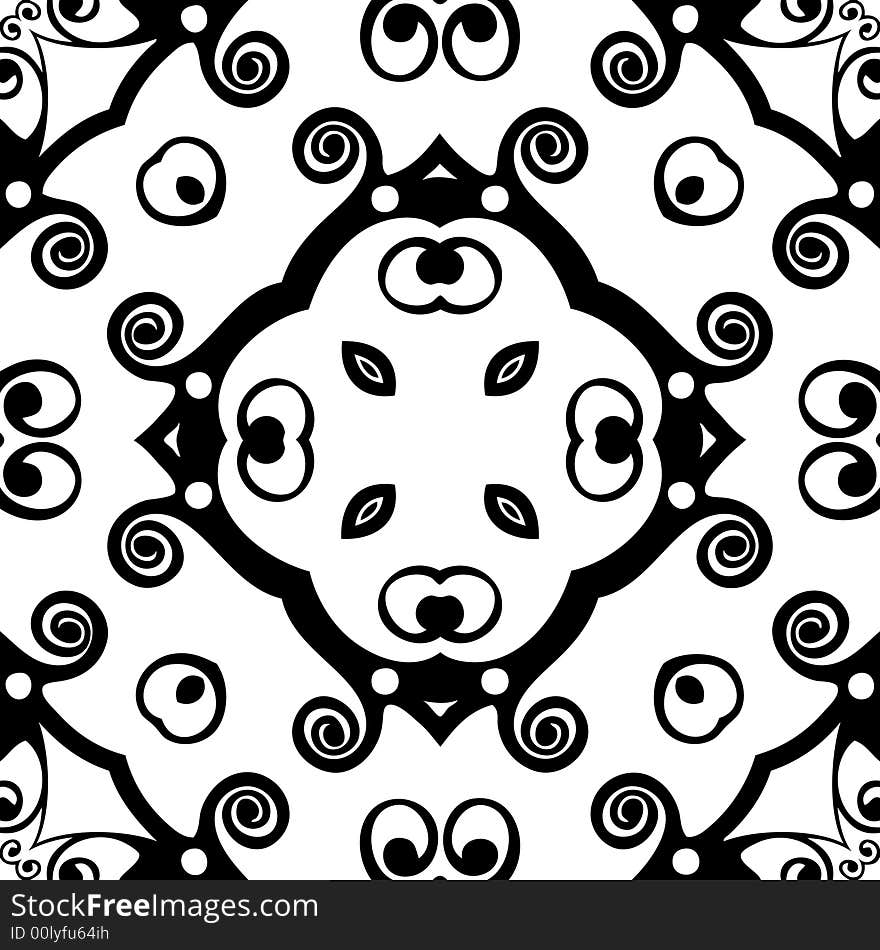 Abstract seamless black-and-white pattern - graphic illustration. Abstract seamless black-and-white pattern - graphic illustration