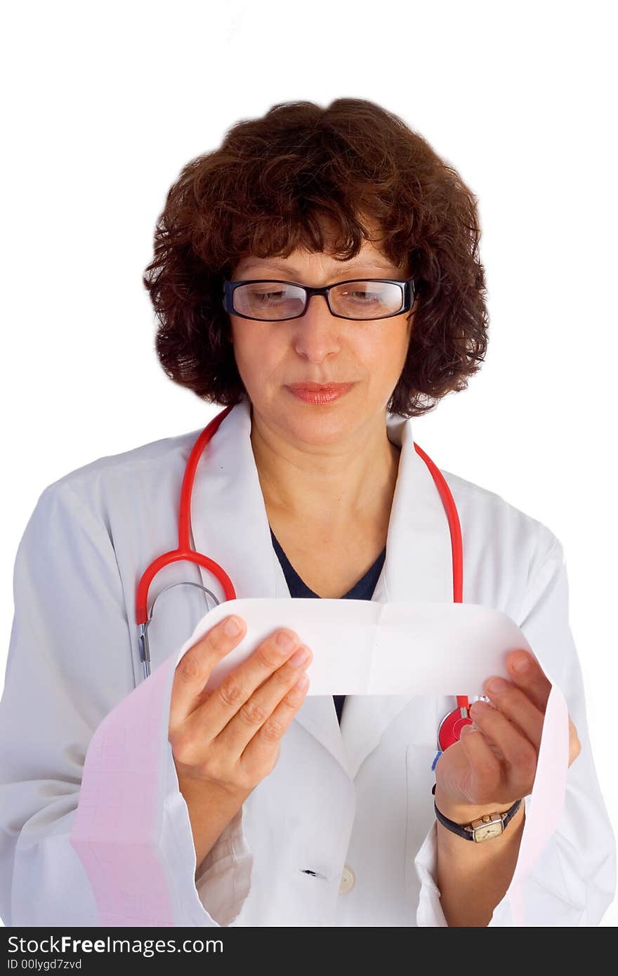 Female doctor isolated on white background