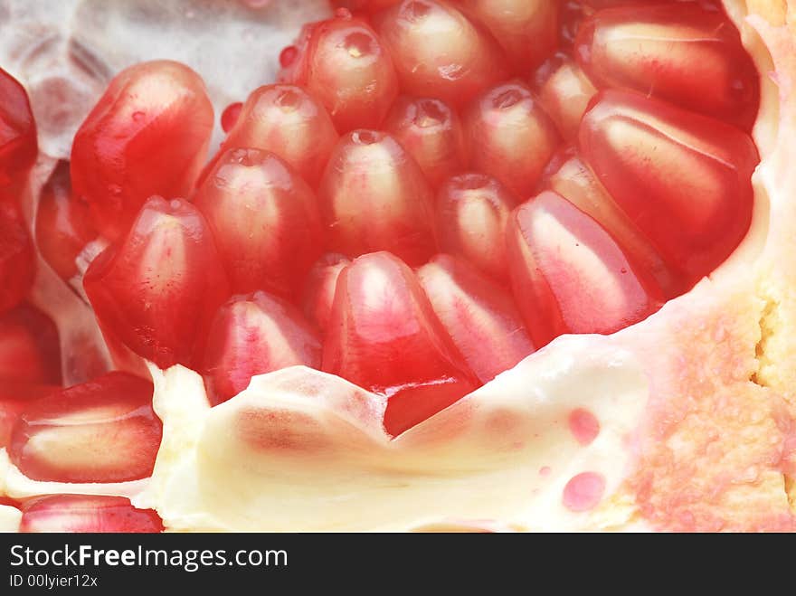 Close up of pomegranate seeds