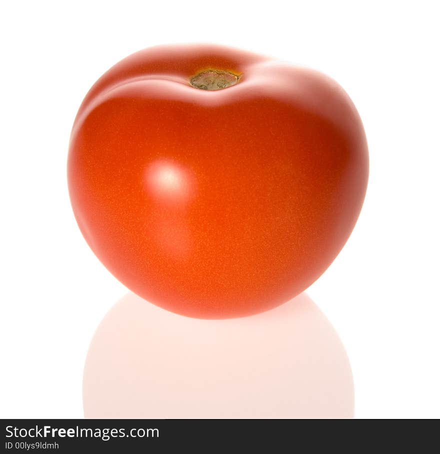 Ripe tomato isolated on white