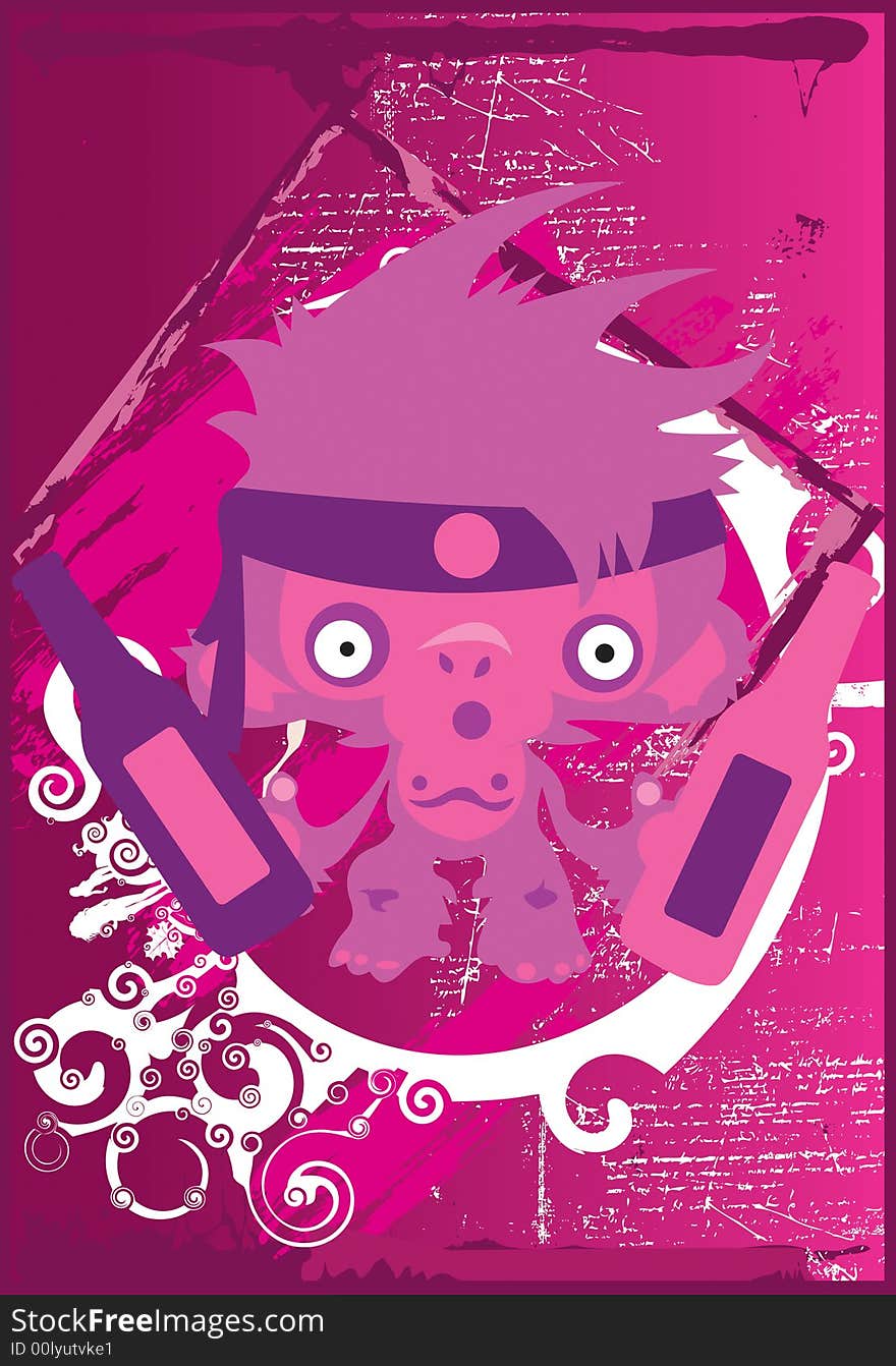 Martial Monkey Pink Got Beer