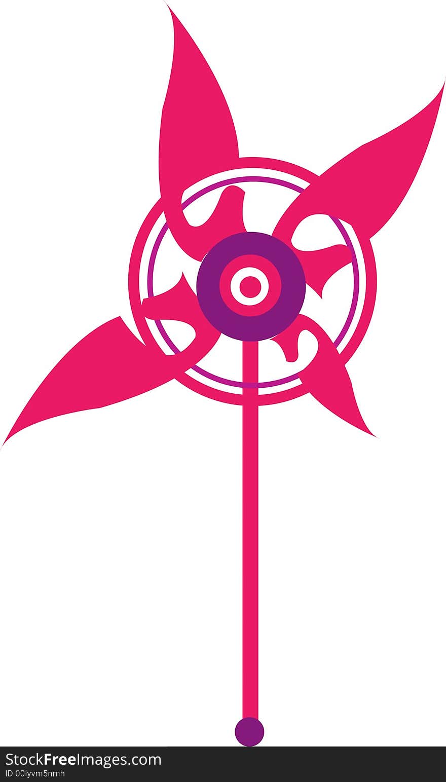 A Stylised Whirly Wheel In Pink.