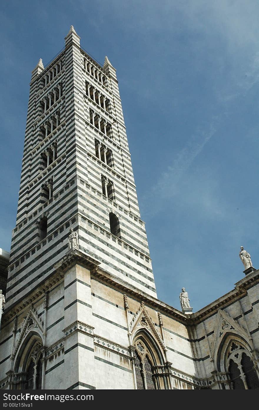 Church details in siena in a suny day. Church details in siena in a suny day