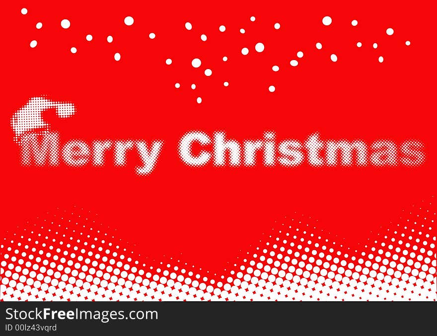 Halftone christmas background in red. Halftone christmas background in red.