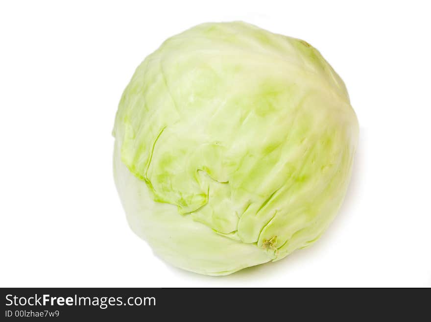 Green cabbage on isolated background