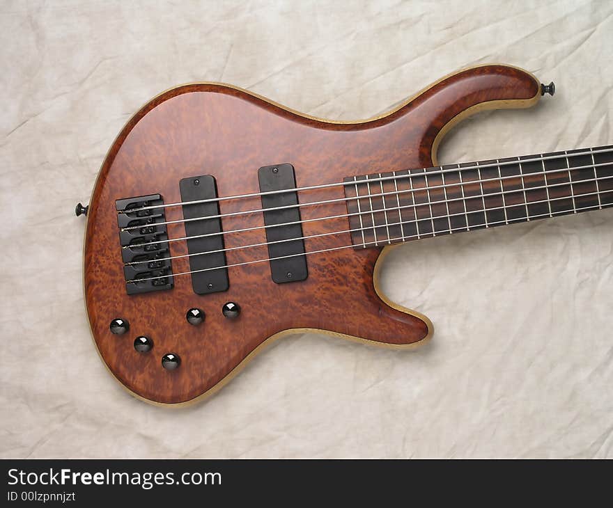 Wood grain bass guitar 2