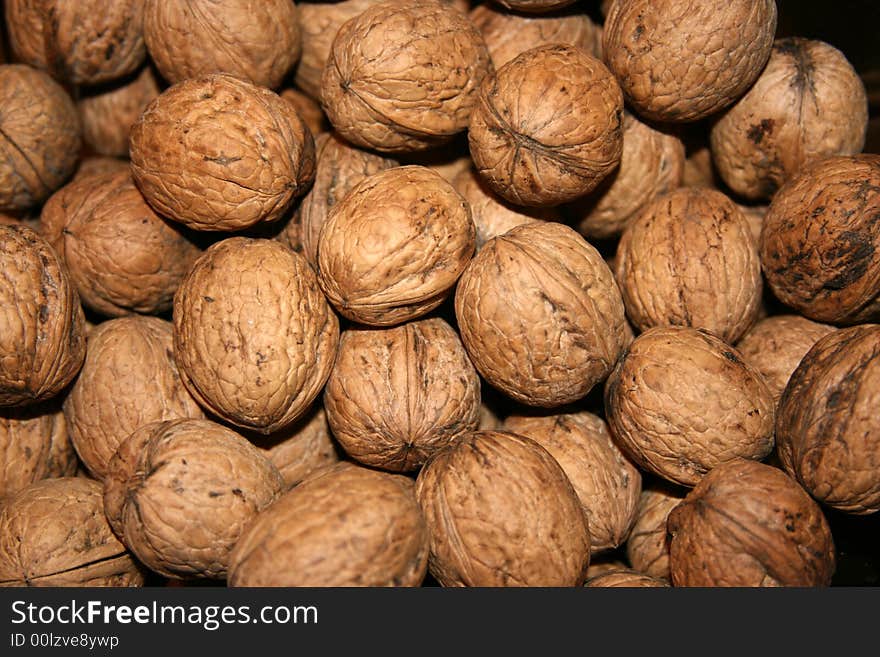 Walnuts in the market