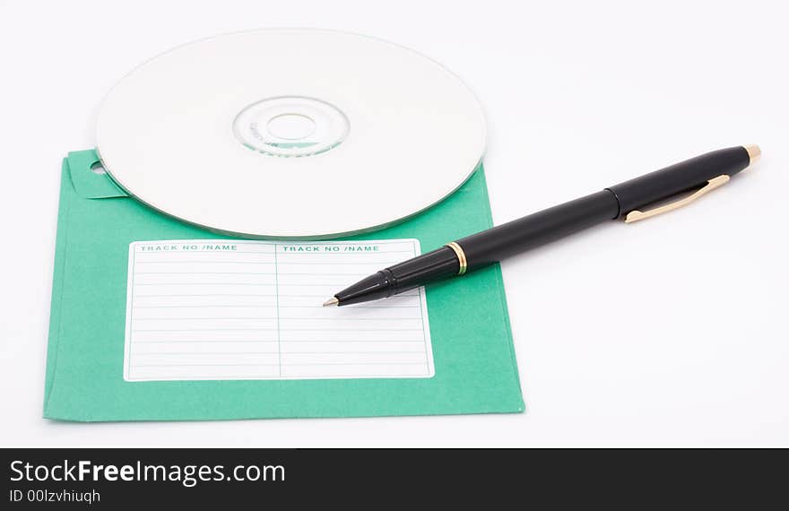 A compact disk over a white background