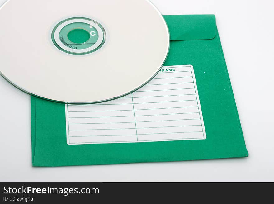 A compact disk over a white background