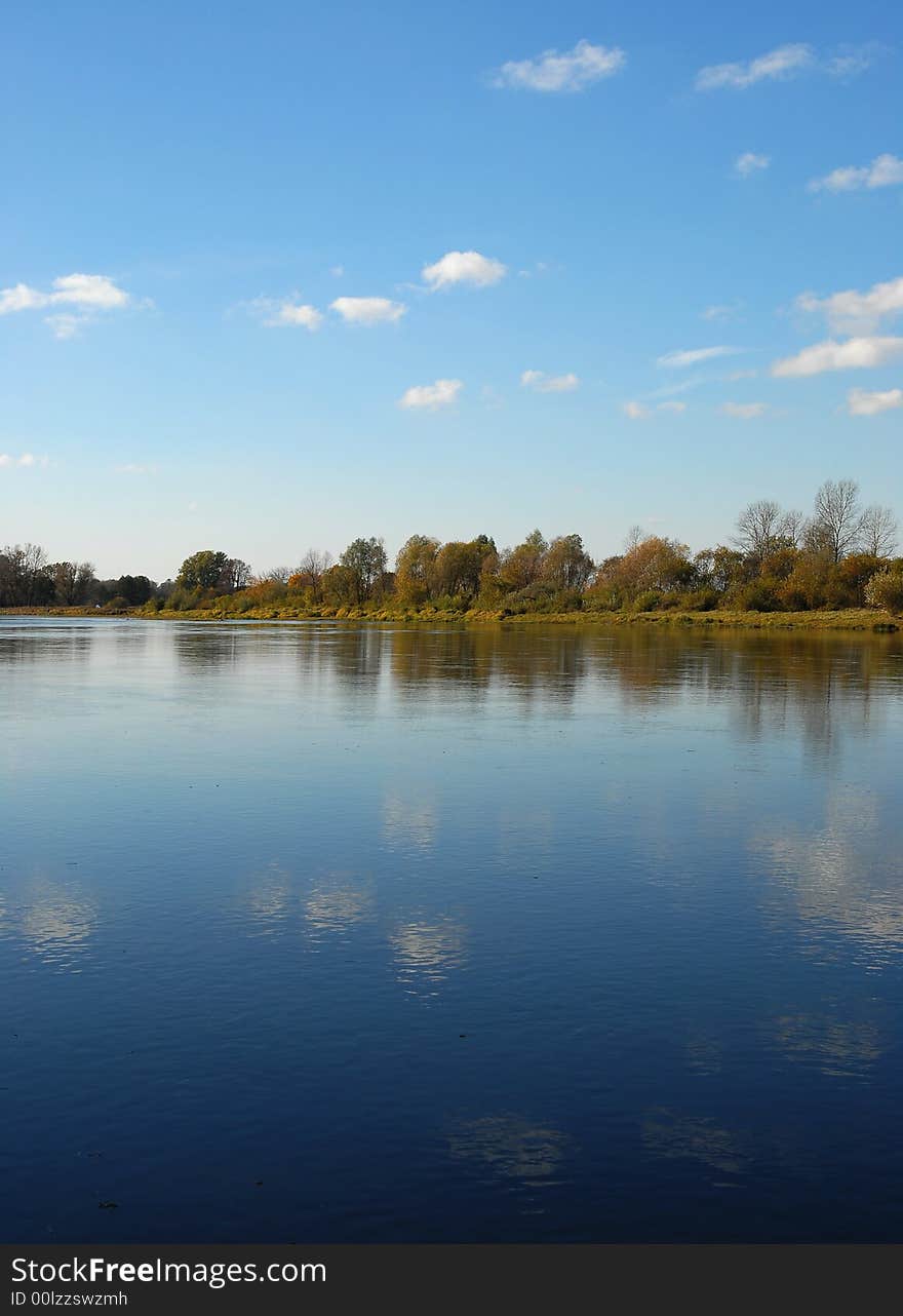 Bug river and coast. Mazowsze near Radzymin city.