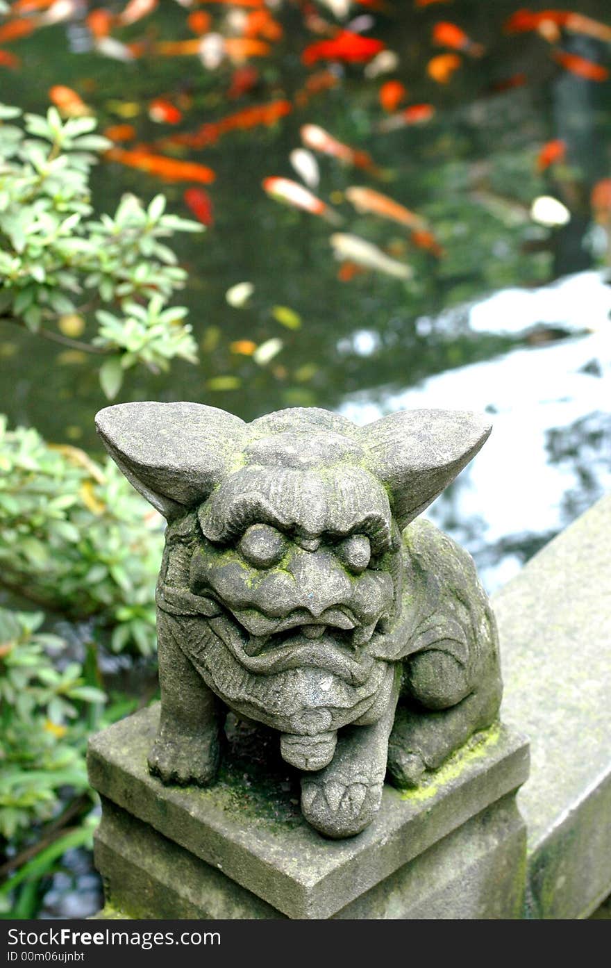 A chinese animal totem stone carving.Chendu,China.