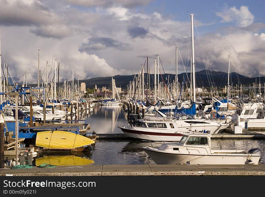 Marina Under Cloudy Sky