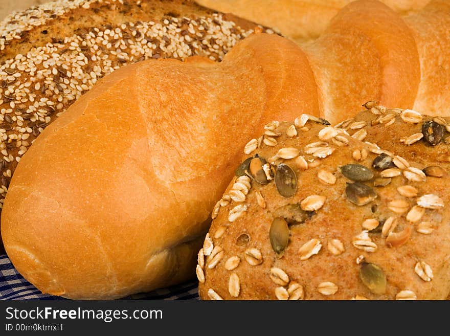 Different kinds of baked bread. Different kinds of baked bread