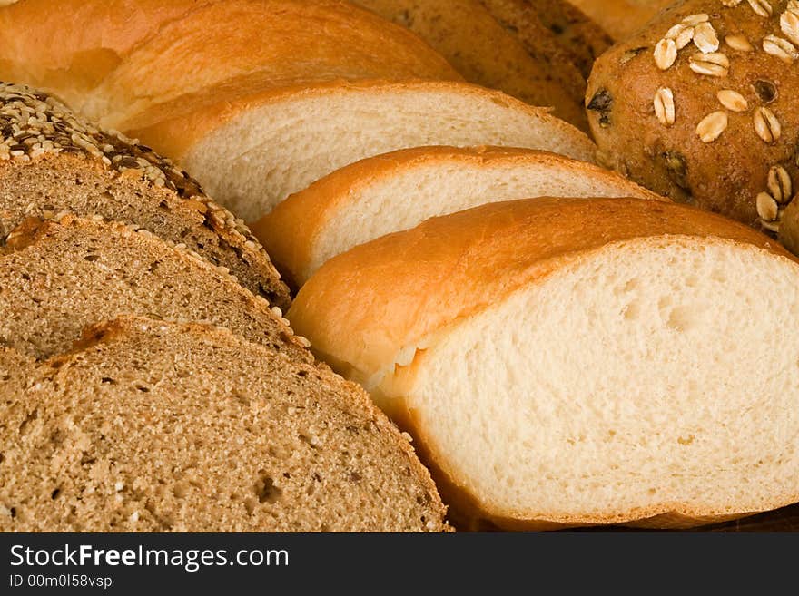 Different kinds of baked bread. Different kinds of baked bread