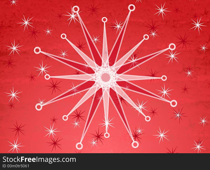 Red White Snowflake Background