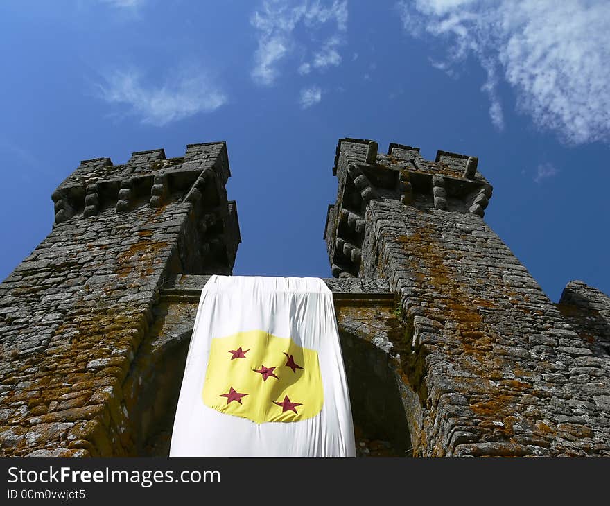 Medieval Castle Towers with flag