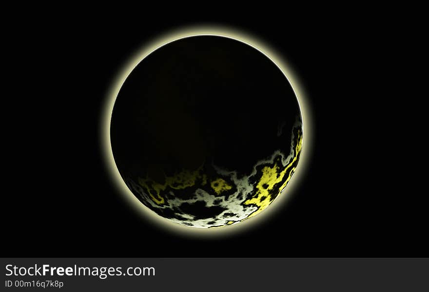 Vector art of a Crescent moon in space