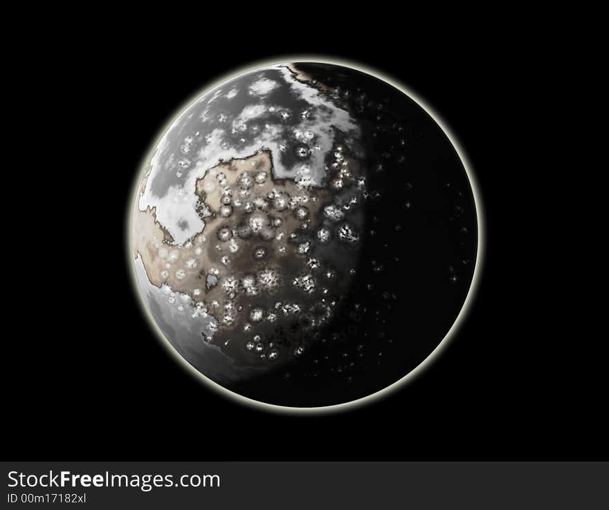 Vector art of a moon as viewed in space. Vector art of a moon as viewed in space