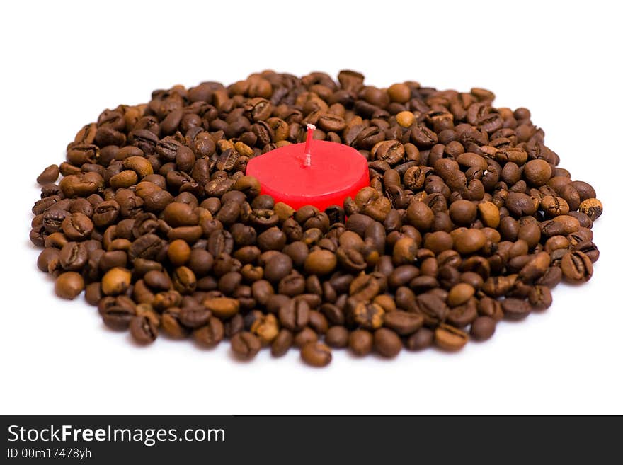 Candle In Coffee Beans